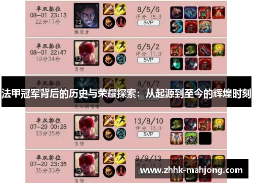 法甲冠军背后的历史与荣耀探索:从起源到至今的辉煌时刻 法甲冠军背后的历史与荣耀探索:从起源到至今的辉煌时刻